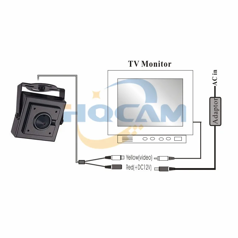 Hqcam Sony ccd 480tvl B/W низкой освещенности мини Камера мини аналоговый Камера Мини Пуля квадратный Камеры Скрытого видеонаблюдения