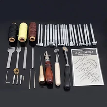 Leather Craft Punch Tools Kit DIY Stitching Carving Working Sewing Saddle Groover 39pcs Stitching Tool Sewing Tools Accessories 19pcs leather tools craft punch kit stitching carving working sewing saddle groover diy drilling grinding needle buckle tool