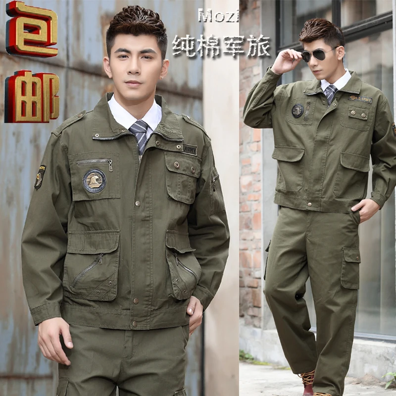 100 Cotton Men's Thin Military US Army Eagle Style Sets Fatigue Dress