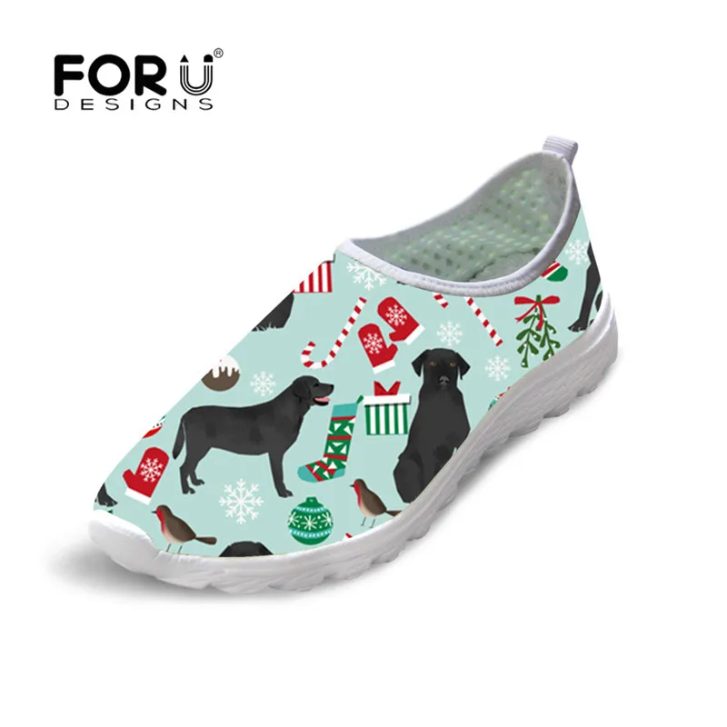 

FORUDESIGNS Black Labrador Printing 2019 Summer Slip On Flats Woman Casual Loafer for Female Single Shoes Sapato Espadrilles