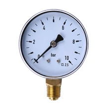1 4 NPT Side Mount 2 3 Face 10 Bar Compressor Pressure Gauge Water Oil Air