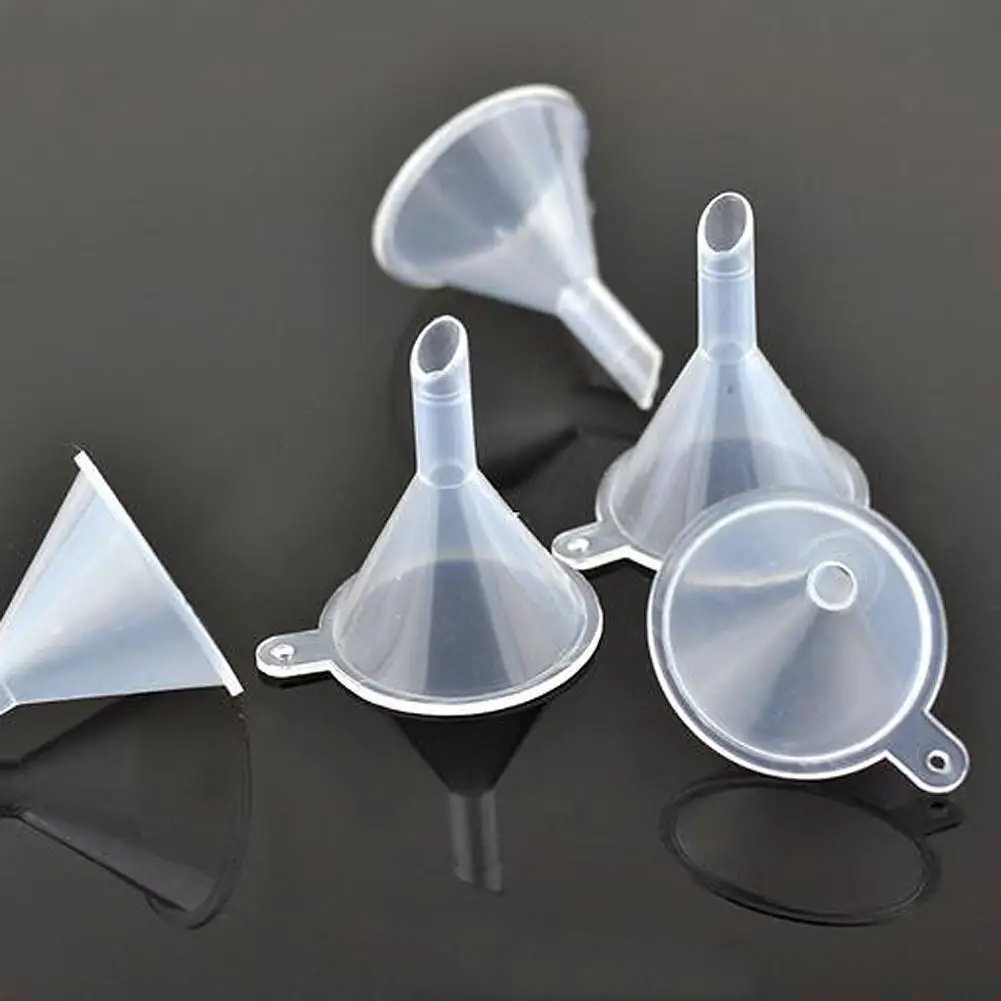 20pcs/lot Plastic Clear Small Mini Funnel for Liquid Oil Perfume