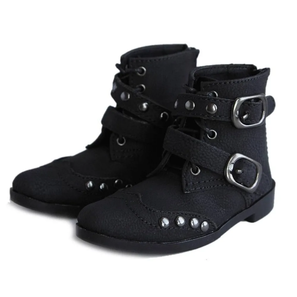 

[wamami] 19# Black Rivets Locomotive 1/3 SD BJD Dollfie Synthetic Leather Boots/Shoes~9cm