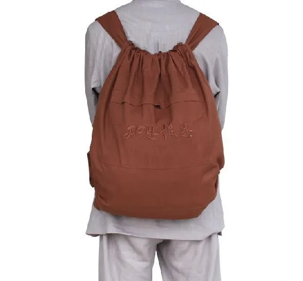 

monk backpack lay big bag meditation Buddhism bags martial arts package brown