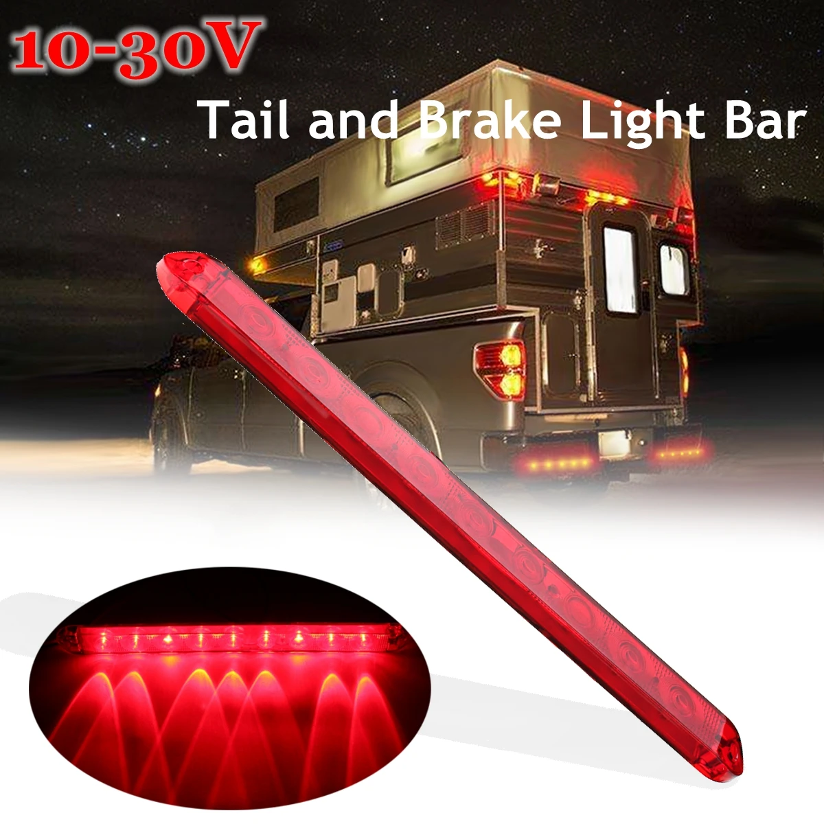 

17inch 10-30V 9LED Car Trailer Truck Brake Light Bar Taillight Turn Stop Signal Rear Lamp for Utes Caravans Buses