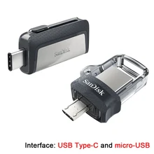 SanDisk USB 3,0 OTG флэш-накопитель 32 Гб 16 Гб двойной мини-накопитель 128 Гб 64 Гб флешки для ПК и телефонов Android