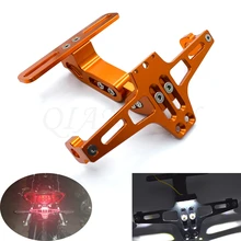 Универсальный кронштейн для номерного знака мотоцикла с ЧПУ из алюминиевого сплава, светодиодный фонарь для KTM Duke 200 390 125 RC125 RC200 RC390 125Duke