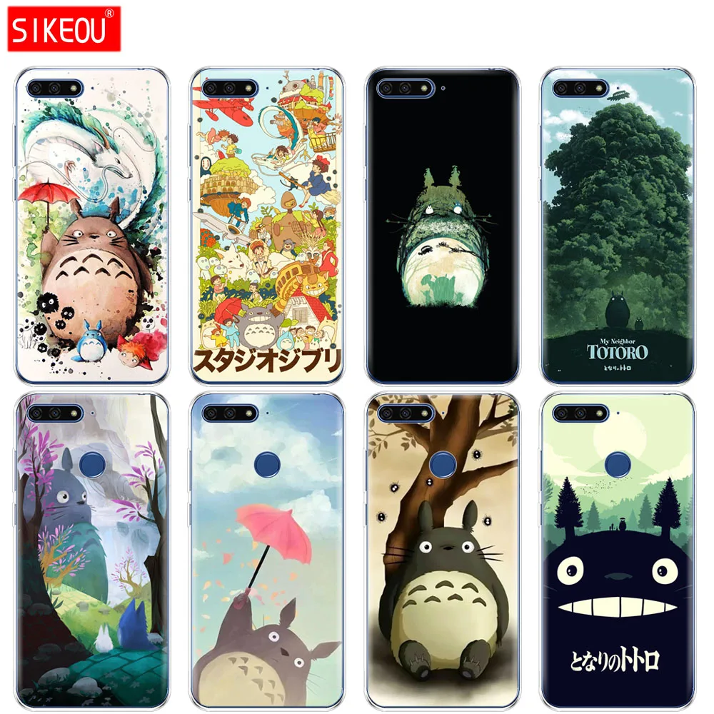 Silicone Cover Phone Case For Huawei Honor 7A PRO 7C Y5 Y6 Y7 Y9 2017 2018 Prime My Neighbor Totoro Anime | Мобильные телефоны и