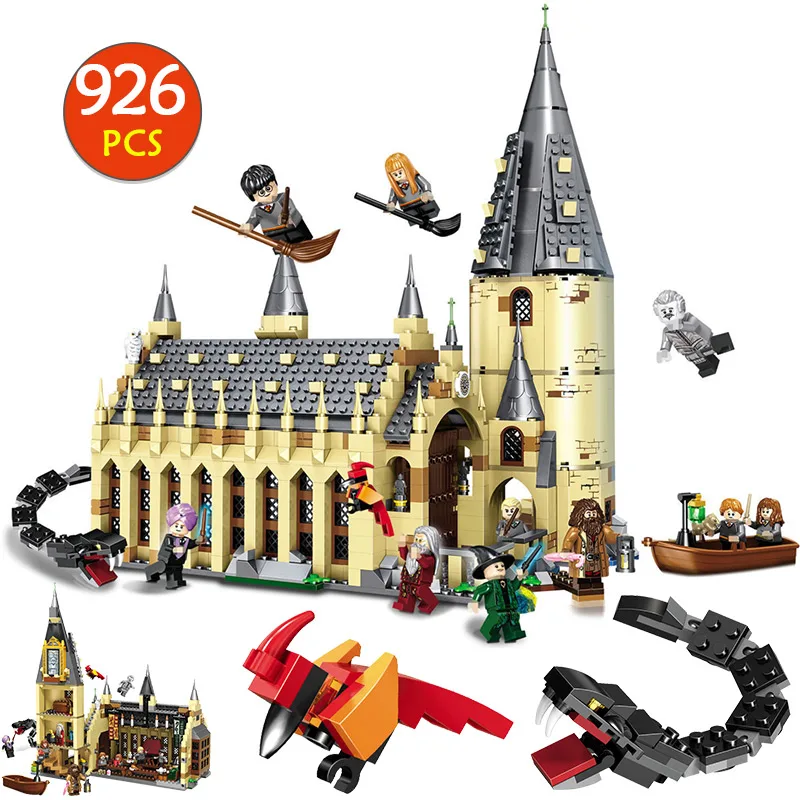 

926pcs Hogwarts Great Hall Brick Compatible Legoing Jusrice Magician Building Blocks Magic Castle Series Toys For Boy Children
