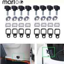 Marloo 8 pz/set Universale Hardtop Rimozione Rapida Pollice Vite + Dado + rondella + Tie-down anelli a D Per Jeep Wrangler JK YJ TJ JKU