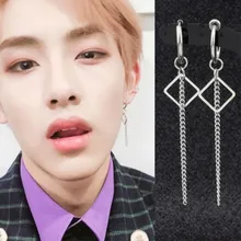1 шт. серьги Kpop Bangtan мальчики корейские геометрические серьги длинные серьги-кисточки для мужчин женщин обруч мужские серьги панк