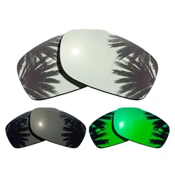 (Серебристые зеркальные + черный + зеленый зеркальное покрытие) 3-Pairs поляризованные Сменные линзы для пятерки в квадрате защита 100% UVA и UVB