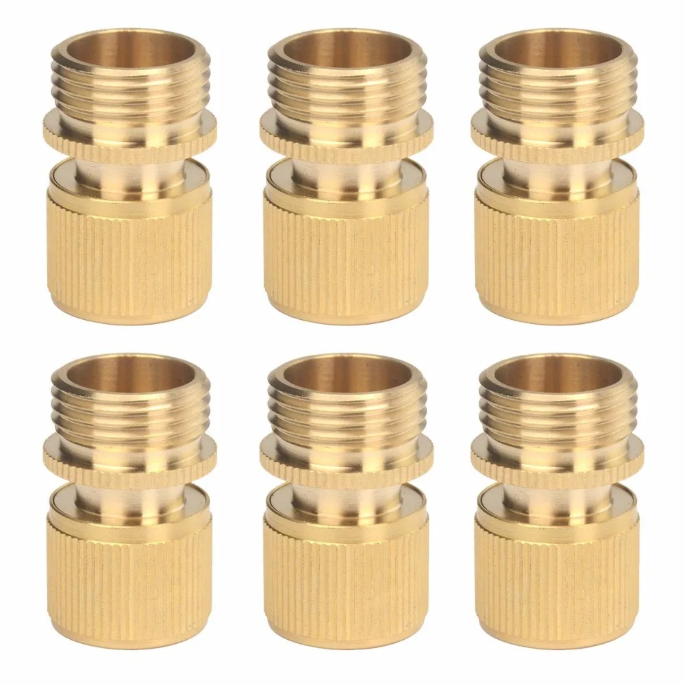 6 Pieces Brass Quick Female External Pipe Thread Faucet Connector