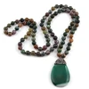Livraison gratuite mode longues pierres nouées bohème Tribal bijoux vert naturel pierre pendentif collier ► Photo 3/5