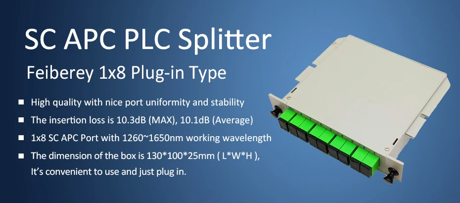 SC UPC APC волоконно-оптический сплиттер 1x4 1x8 1x16 оптический ПЛК сплиттер кассета карты Тип вставки Оптический FTTH PLC сплиттер 1x8