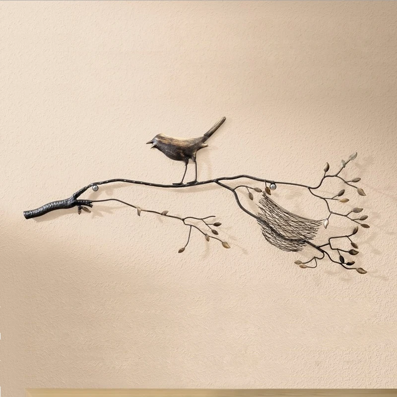 Скандинавский простой из кованого железа птица ветка стены украшения ТВ фон