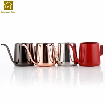 

Stainless Steel Long Mouth Coffee Pot Portable Mini Long Spout Kettle Best Coffee Grinder Copos e Canecas Pressure Pots WKB007