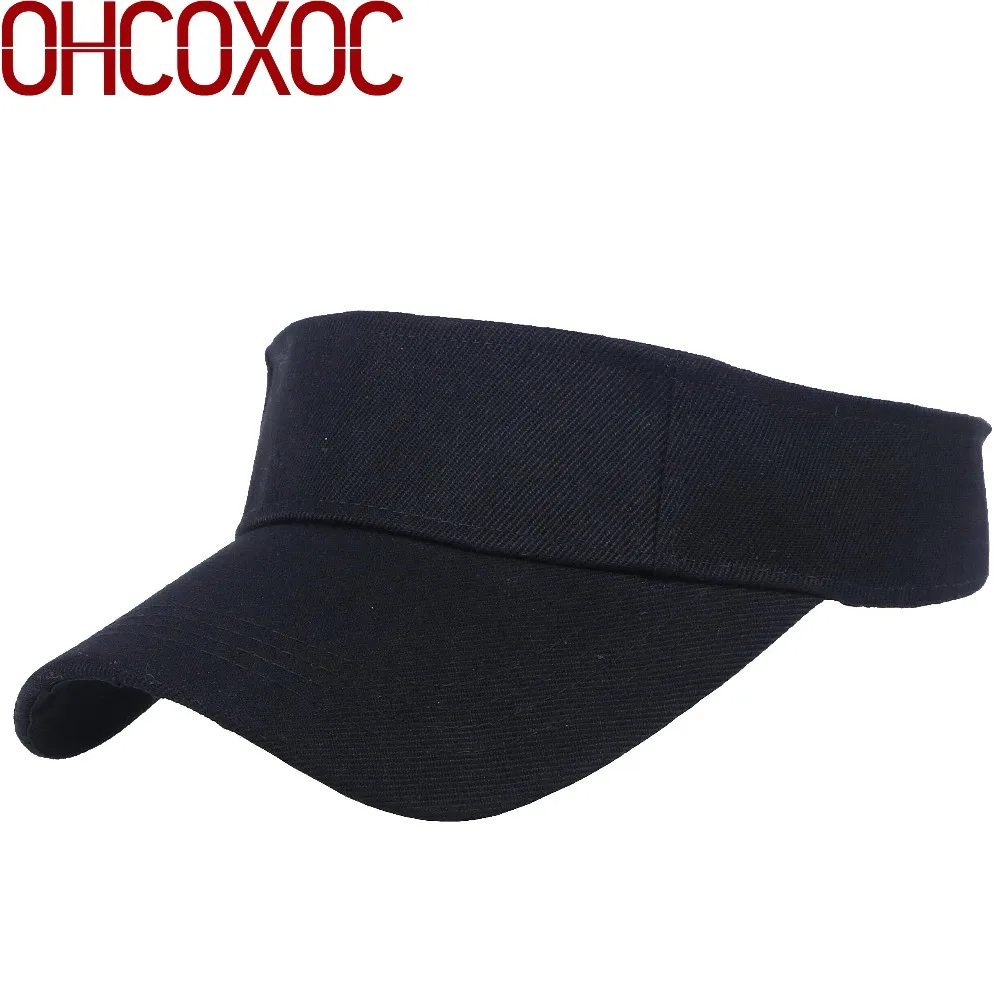

solid color acrylic active casual women men summer cap visor outdoor cool pattern hats wholesale sun hat