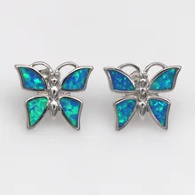 RH0110 новые женские серьги-гвоздики с бабочками женские синие опаловые серьги-гвоздики с животными аксессуары женские модные украшения