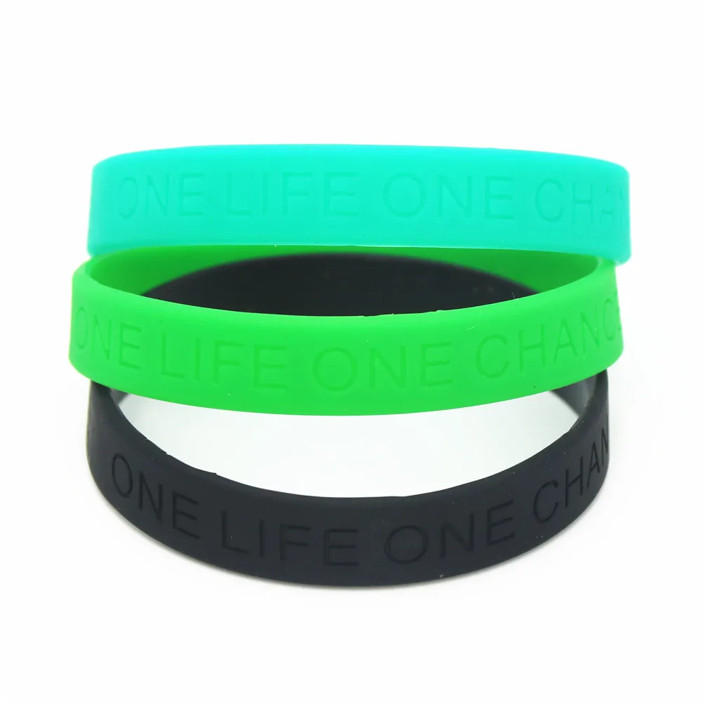 1 шт., модный черный силиконовый браслет One Life One Chance, спортивные резиновые браслеты с принтом, мужские и женские ювелирные изделия, подарки SH066