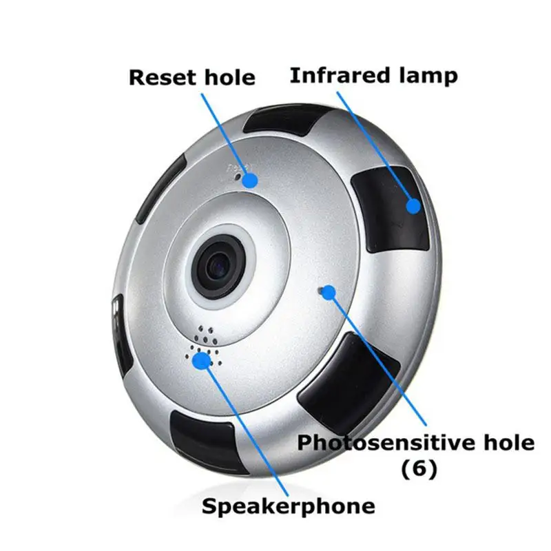 New Wireless WiFi HD 360 Degree Fisheye For Panoramic IP Camera Network VR 3D Video Security
