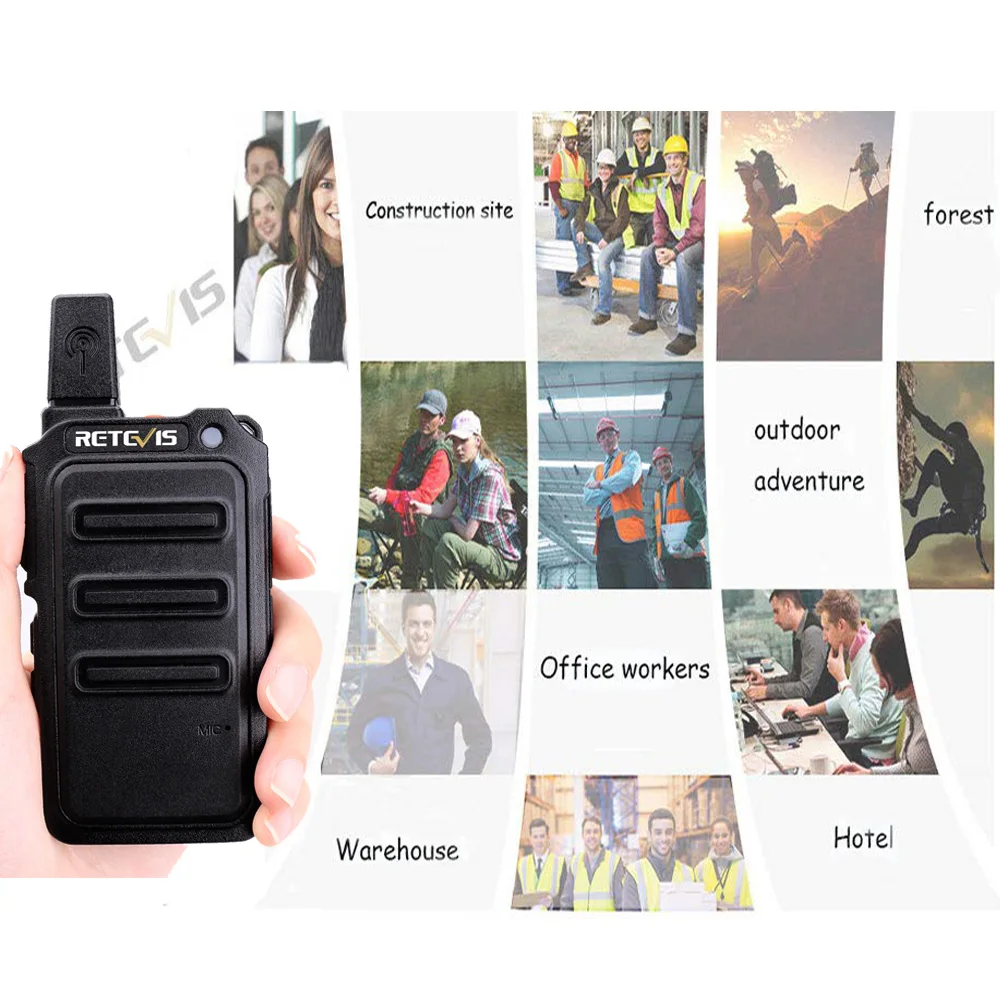 RETEVIS Walkie Talkie 6 PCS PMR Radio FRS/PMR446 Two Way Radio  RT19/RT619 Transceiver Comunicador for Hotel Hunting Restaurant 6