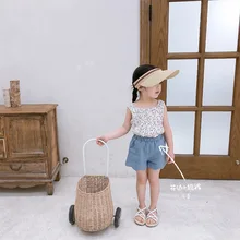 Новые летние однотонные корейские шорты для активного отдыха для маленьких девочек, детские штаны с эластичной резинкой на талии детские штаны