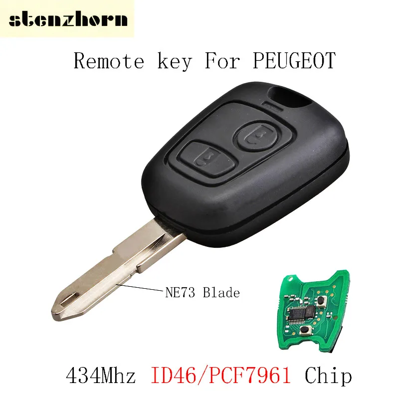 

Stenzhorn New Remote Key Fob 2 Buttons For Peugeot 206 434Mhz PCF7961 Transponder Chip With Battery NE73 Blade Free Shipping