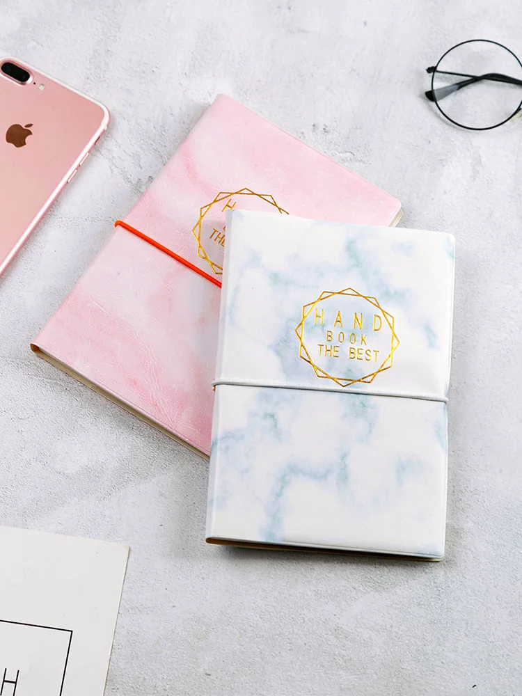 

Nordic Style Travelers Notebook Simple PU Cover Diary Book Marble Pattern Weekly Planner Accessories Account Book