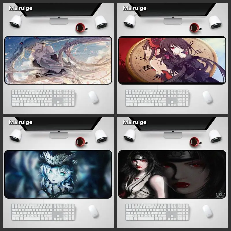 

Mairuige sexy cute Anime girls Miku Beauty Girls Large Size MousePads Rubber Mat diy design Mouse Pad Lock Edge Anti-skid Mat