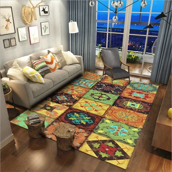European Lattice Mosaic Colorful Carpet Rugs and Carpets for Home Living Room Area Rug for Bedroom Carpet Kids Room