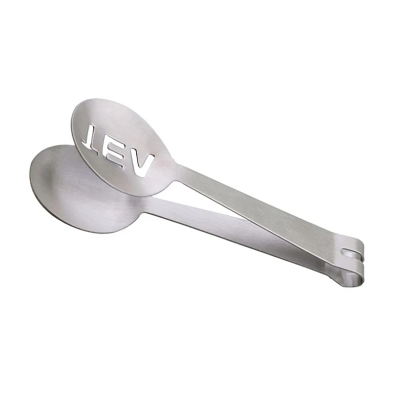

Teaware Silver Stainless Steel Tea Clip Tweezer Tongs Kitchen Teabag Squeezer Strainer Sugar Cube Holder Grip Metal Spoon Tool