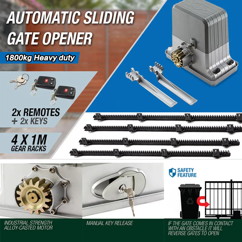 

heavy duty 3600lbs 1800kg automatic electric sliding gate motor opener 4m racks,sensor lamp keypad GSM optional