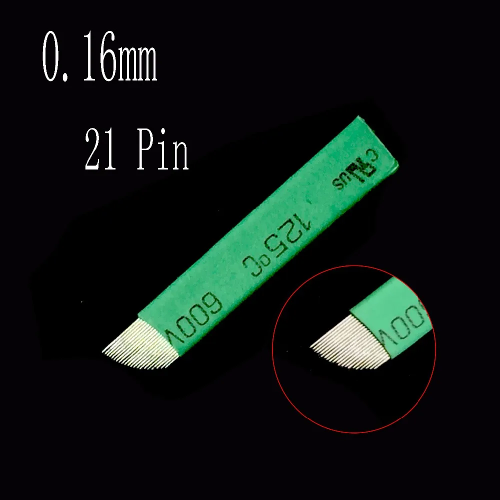 

100Pcs 21 Lamina Tebori 21 Pin 0.16mm Microblading Needles for Permanent Makeup Tattoo Blade Eyebrow Manual Pen 3d Embroidery