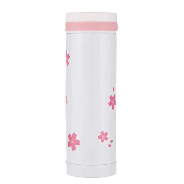 Beautiful Cherry Blossom Thermos 300ml Stainless Steel Pink Coffee Beautiful Cherry Blossom Thermos 300ml Stainless Steel Pink Coffee Cup Cute Termo Mug Travel Vacuum