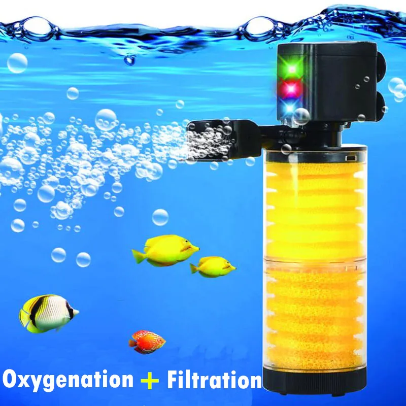 HYSUNG Professional Mute Aquarium Filter 3 in 1 Aerobic Filter Pump
