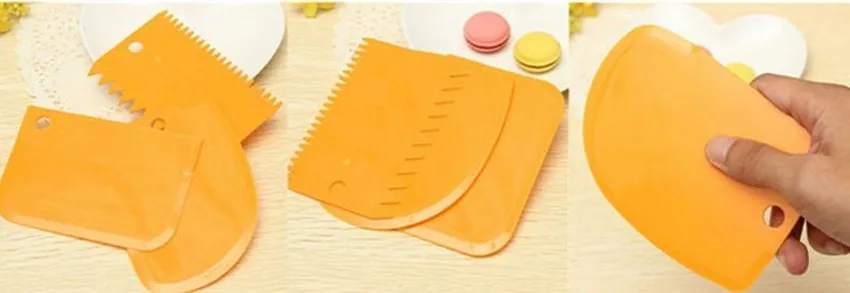 3 шт пластиковые торт Масло выпечка печенье скребок для теста украшения резак DIY Инструменты