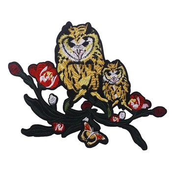 

10piece Owl Hot Melt Adhesive Patches Applique Embroidery Flower Butterfly Fabric Patches DIY for Clothing Accessory TH519