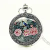 Fashion Flower Bird Pattern Quartz Pocket Watch Analog Pendant Necklace Mens Womens Watches Gift ► Photo 2/5