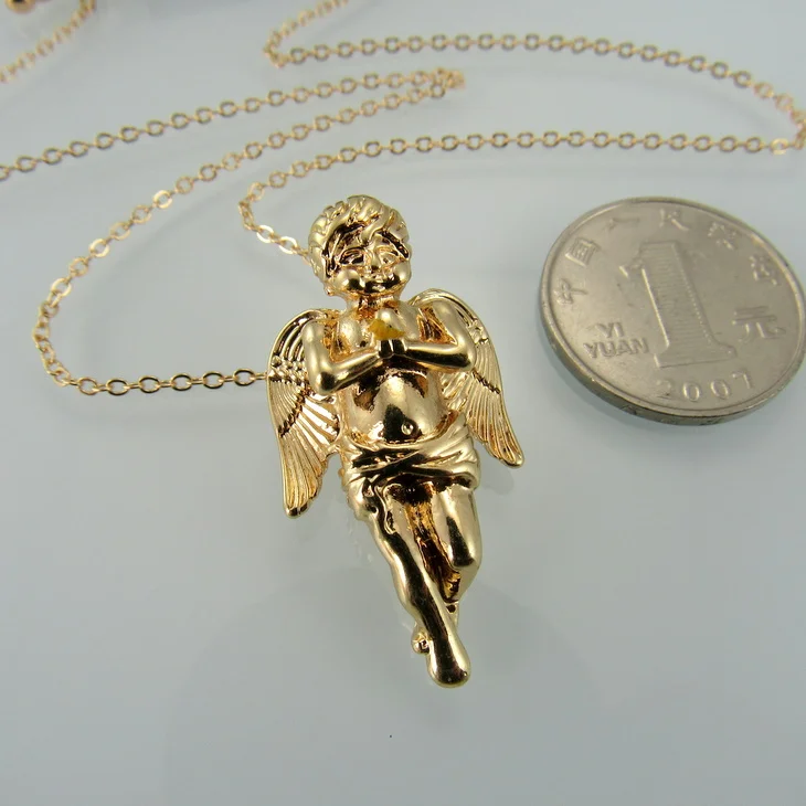 6pcs/lot fashion jewelry items delicate metal angel pendant necklaces