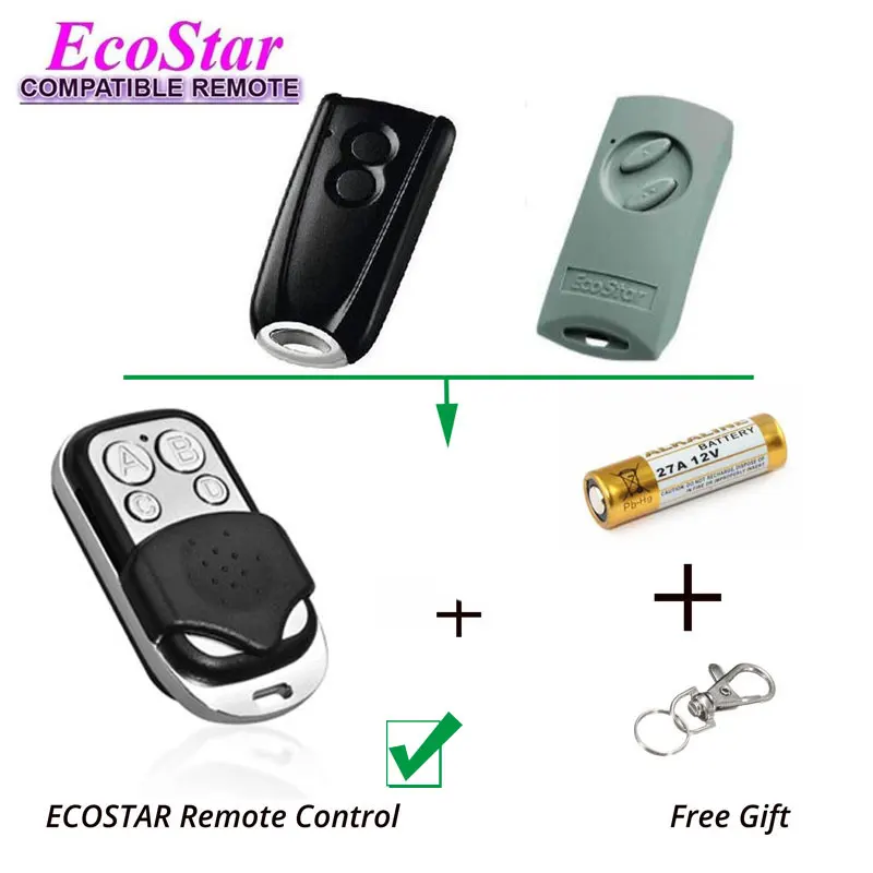 

Gate Door Hand Remote Control Replacement EcoStar RSC2, EcoStar RSE2 433,92Mhz