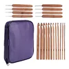 Looen 20pcs Bamboo Crochet Hook Knitting Needles Knit With Bag Weave Yarn Crafts Sweater Scarf Hat Tool With 10pcs Stitch Makers ► Photo 2/6