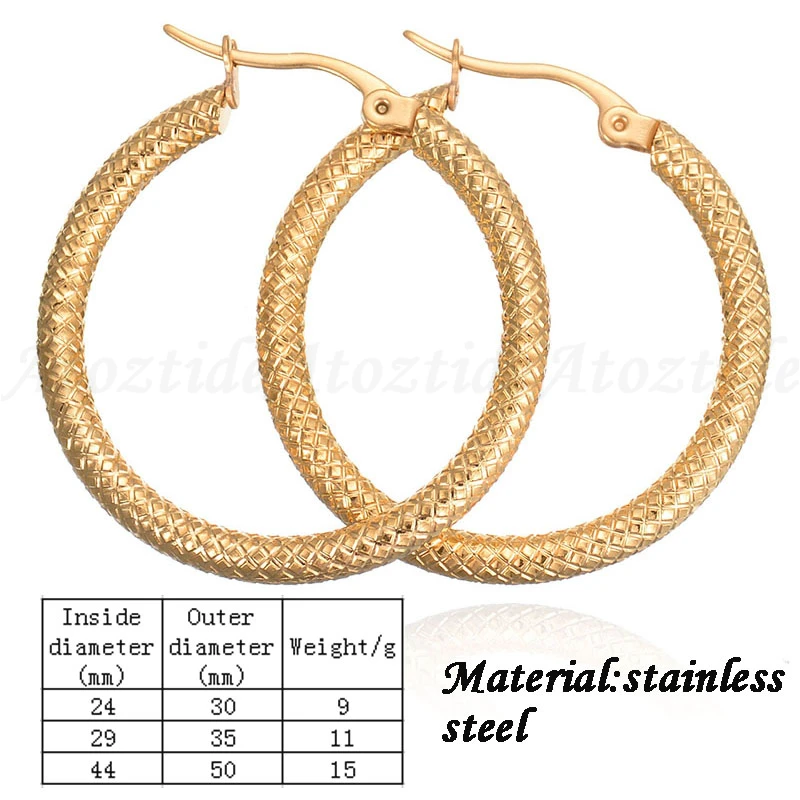 Top-Quality-Paparazzi-Carved-Stainless-Steel-Hoop-Earrings-For-Women-Gold-Color-Punk-Rock-Round-Circle (1)