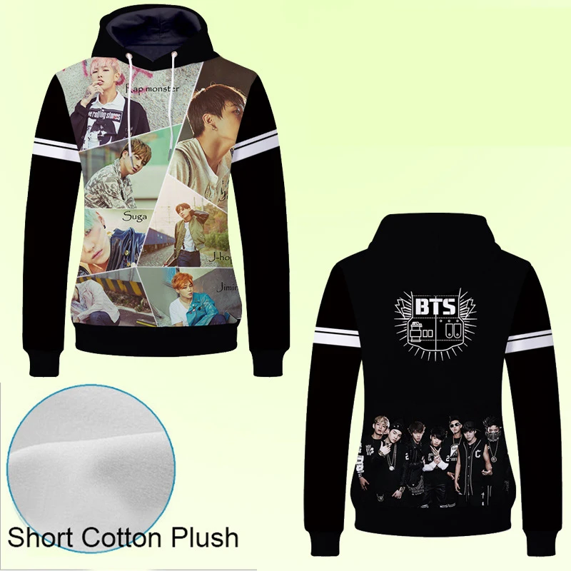 2019 BTS 3D Men Plus Thick Cotton Hoodies Sweatshirt Cute BTS Hoodie No Hero Academia Printed Hoodie for Kids Boys Fans