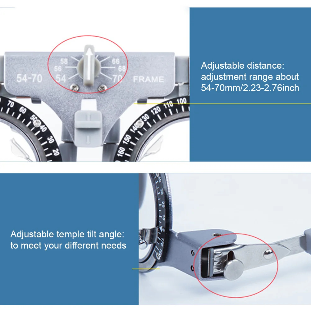 Регулируемые очки оптометрия металлическая оправа оптическая линза в металлической оправе PD 54-70 мм ОПТИК Регулируемая оптическая пробная рамка объектива