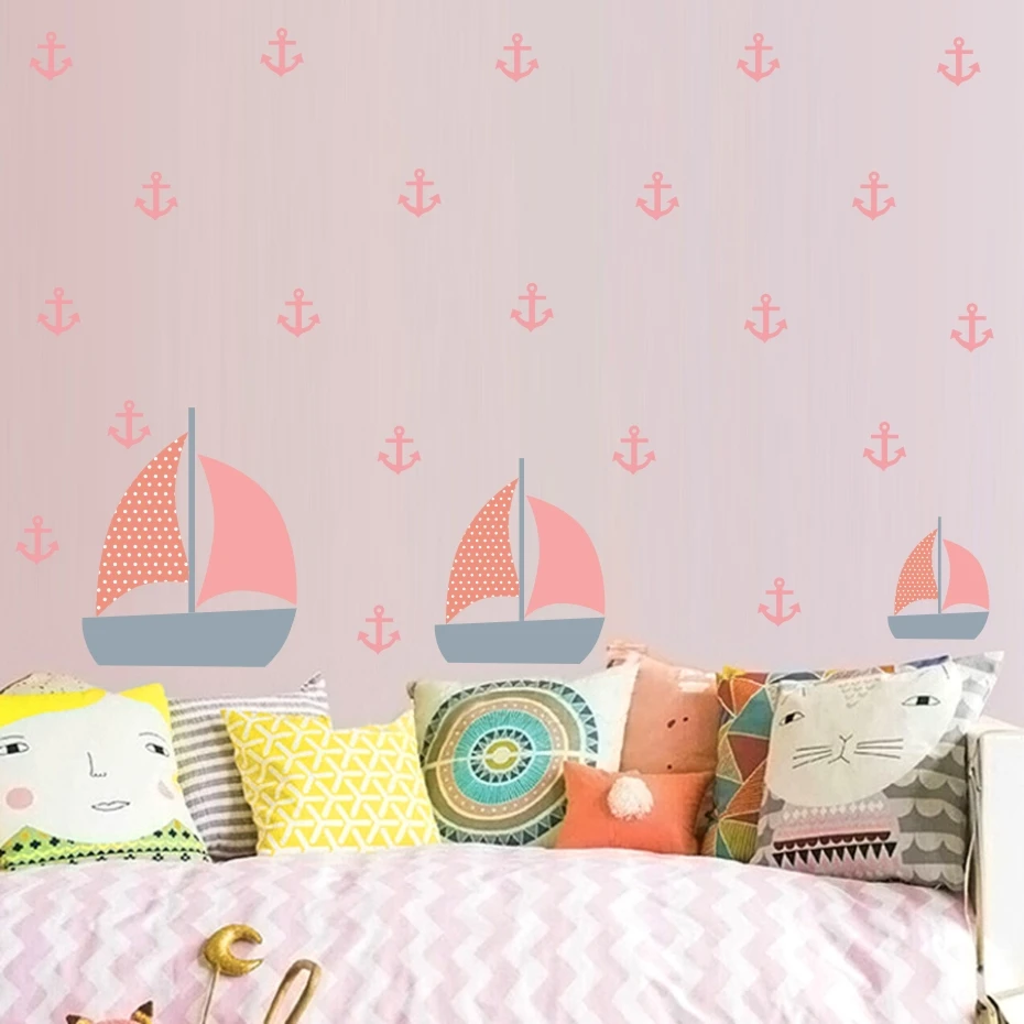 Pink Anchors Wall Sticker 2