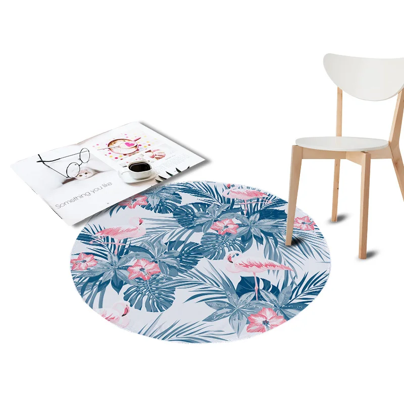 Flamingo Printed Coral Velvet Chair Floor Mat Large Round Carpet for Living Room Area Kids Bedroom Tropical Plants Outdoor Rugs Flamingo Printed Coral Velvet Chair Floor Mat Large Round Carpet for Living Room Area Kids Bedroom Tropical Plants Outdoor Rugs