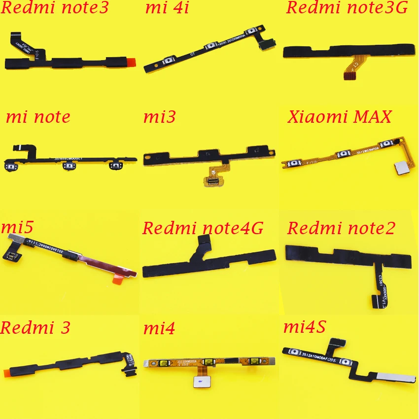 

volume up/down+power on/off Button Flex Cable For XIAOMI MAX 1S 2A 3 MI3 mi4 4C Redmi note2/3 3G 4G phone Repair Parts
