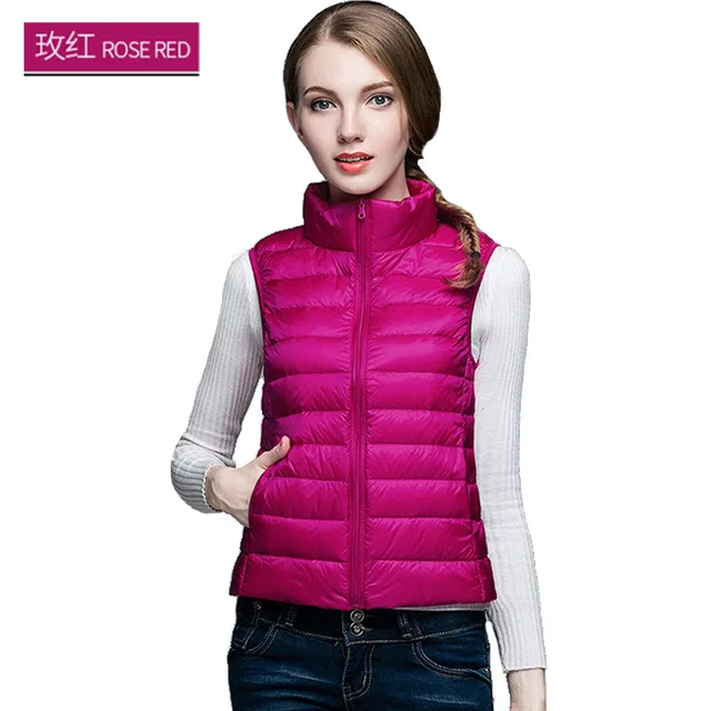 Autumn winter New Korean version of the sleeveless vest white duck down jacket Slim short down jacket winter ladies jacket vest