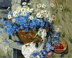 

cioioil-T002 A bouquet of cornflowers painting by numbers still life Hand Painted Acrylic Picture coloring by numbers on canvas